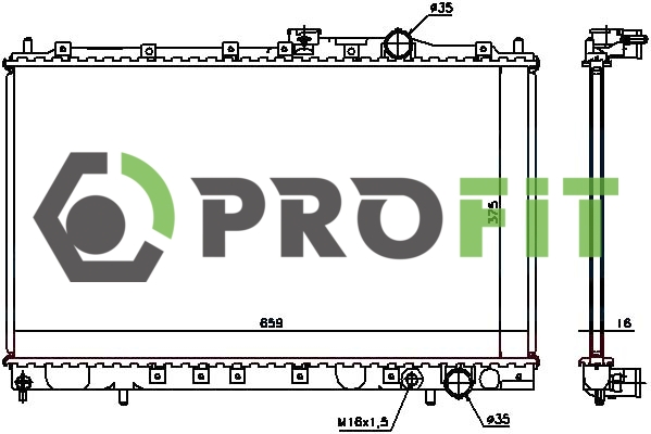 Радиатор, охлаждение двигателя   1740-0289   PROFIT