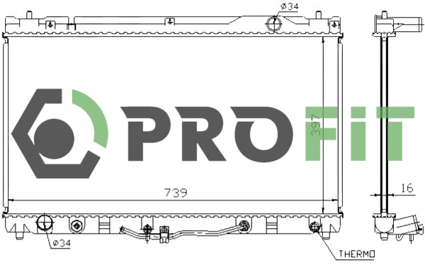 Радиатор, охлаждение двигателя   1740-0408   PROFIT
