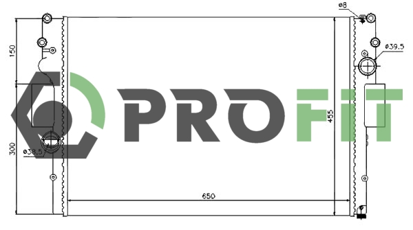 Радіатор, система охолодження двигуна   1740-0701   PROFIT
