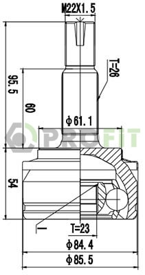 Шарнирный комплект, приводной вал   2710-3023   PROFIT