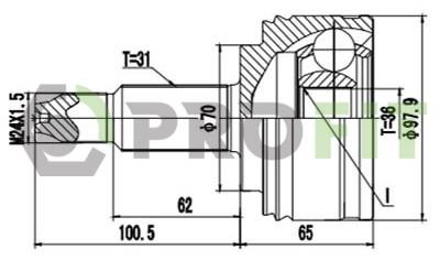 Шарнирный комплект, приводной вал   2710-3077   PROFIT