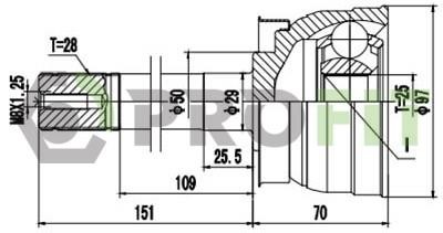 Шарнирный комплект, приводной вал   2710-3103   PROFIT