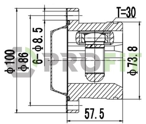 Шарнирный комплект, приводной вал   2810-3056   PROFIT