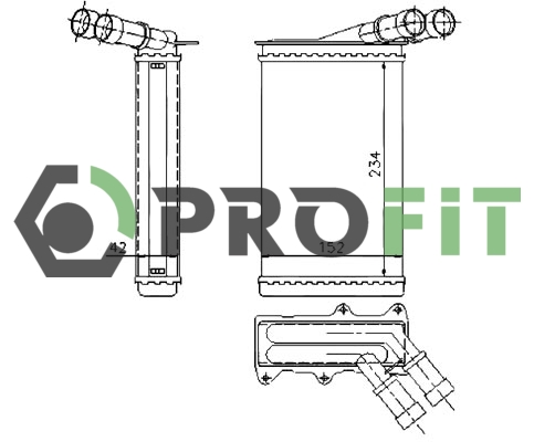 Теплообмінник, система опалення салону   1760-0080   PROFIT