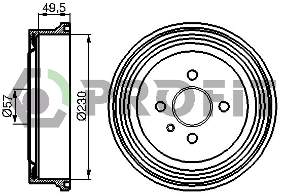 Гальмівний барабан   5020-0062   PROFIT