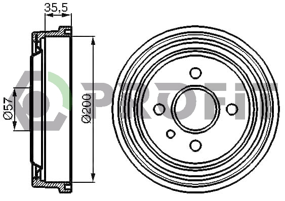 Гальмівний барабан   5020-0069   PROFIT
