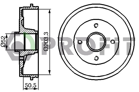 Гальмівний барабан   5020-0076   PROFIT