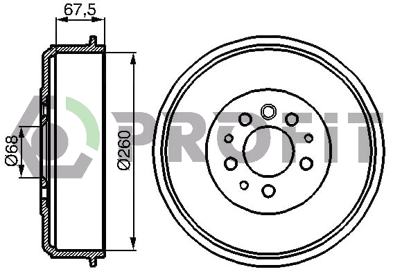 Гальмівний барабан   5020-0100   PROFIT