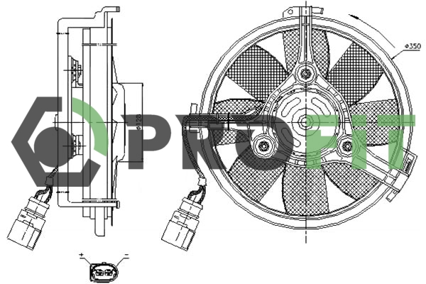 Вентилятор, охлаждение двигателя   1850-0004   PROFIT