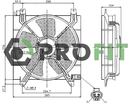 Вентилятор, охлаждение двигателя   1850-0027   PROFIT