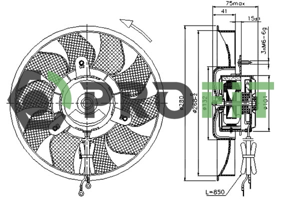 Вентилятор, охлаждение двигателя   1850-0028   PROFIT