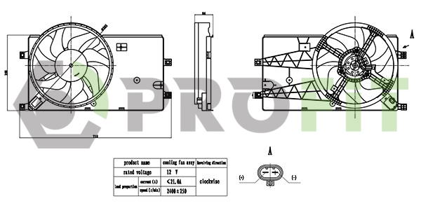 Вентилятор, система охолодження двигуна   1850-0075   PROFIT