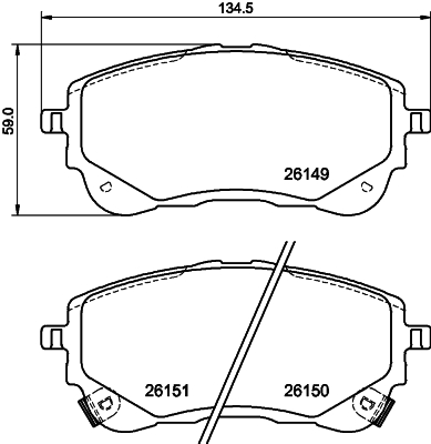 Комплект гальмівних накладок, дискове гальмо   NP1173   NISSHINBO