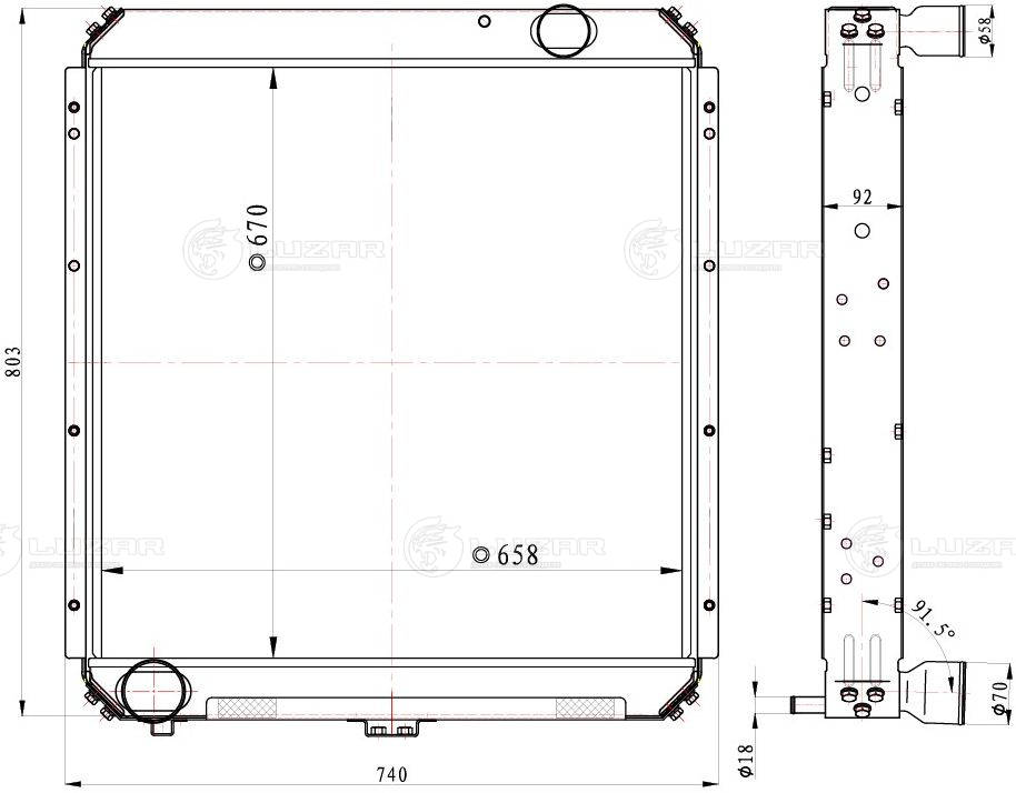 Радиатор, охлаждение двигателя LRc 0723b LUZAR #2