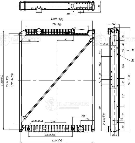 Радиатор, охлаждение двигателя LRc 1586 LUZAR #2