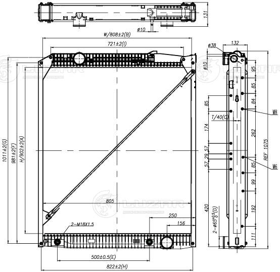 Радиатор, охлаждение двигателя LRc 1588 LUZAR #2