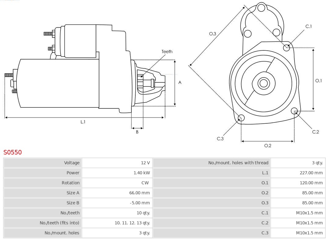 Стартер S0550 AS-PL #4