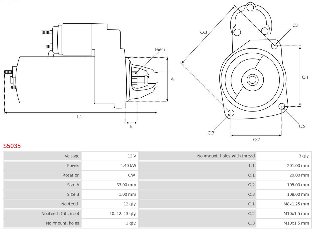 Стартер S5035 AS-PL #4