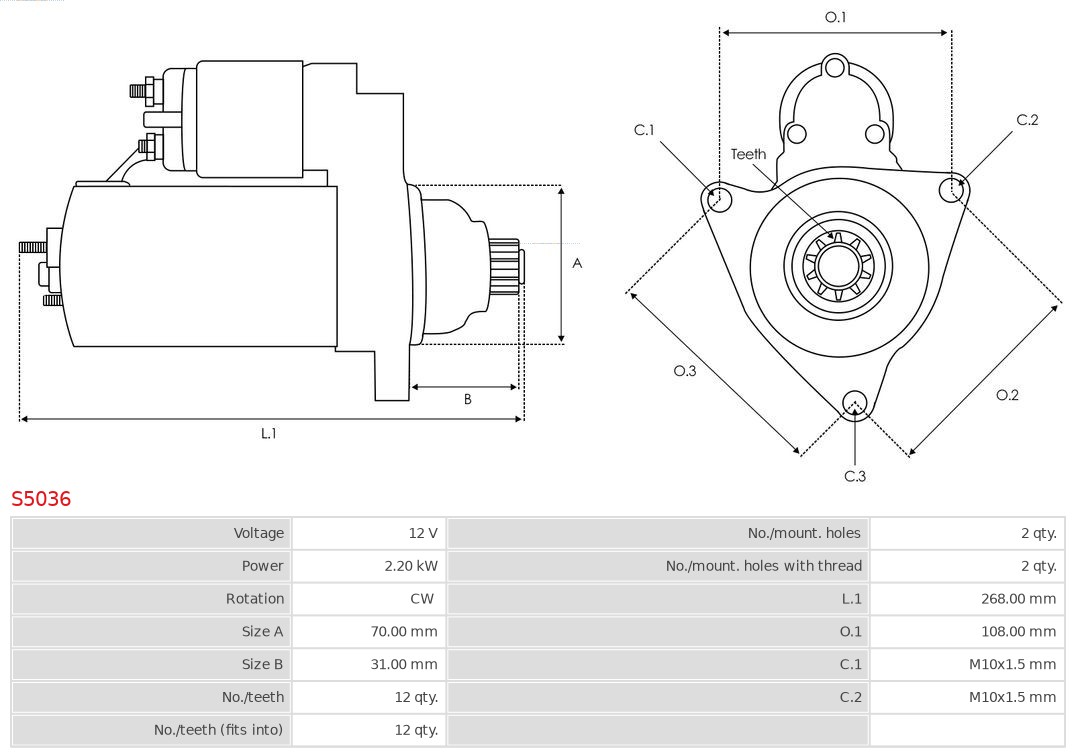 Стартер S5036 AS-PL #4