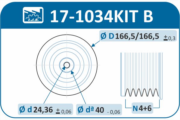 Комплект ременных шкивов, коленчатый вал 17-1034KIT B IJS GROUP #1