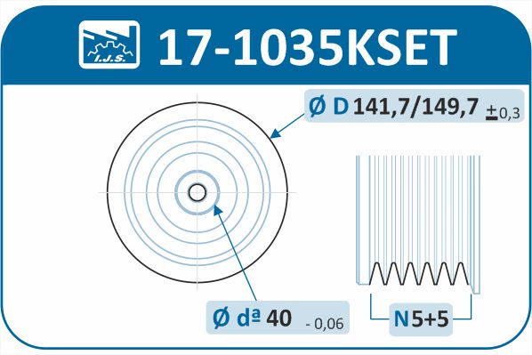 Комплект ременных шкивов, коленчатый вал 17-1035KSET IJS GROUP #1