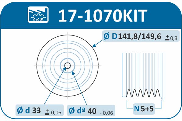Комплект ременных шкивов, коленчатый вал 17-1070KIT IJS GROUP #1