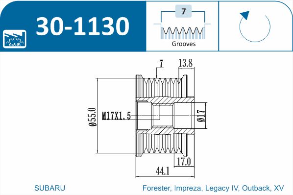 Механизм свободного хода генератора 30-1130 IJS GROUP #1