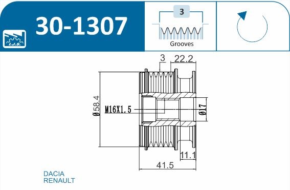 Механізм вільного ходу генератора 30-1307 IJS GROUP #1