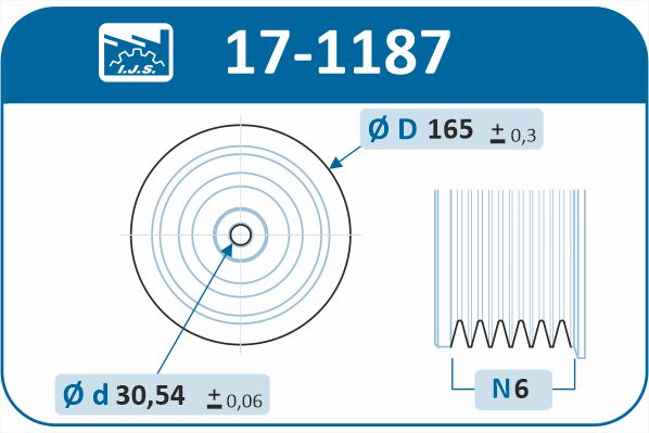 Ременный шкив, коленчатый вал   17-1187   IJS GROUP