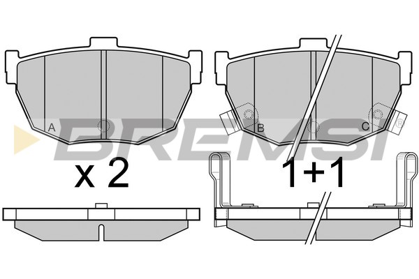 Комплект гальмівних накладок, дискове гальмо, BREMSI BP2967 Комплект гальмівних накладок, дискове гальмо, BREMSI BP2967