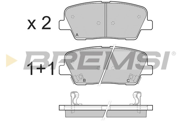 Комплект гальмівних накладок, дискове гальмо   BP3435   BREMSI