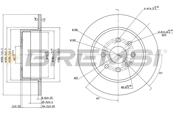 Гальмівний диск   CD6814S   BREMSI