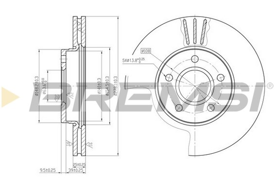 Гальмівний диск, BREMSI CD7222V Гальмівний диск, BREMSI CD7222V