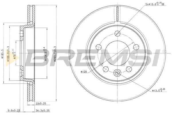 Тормозной диск   CD7286V   BREMSI