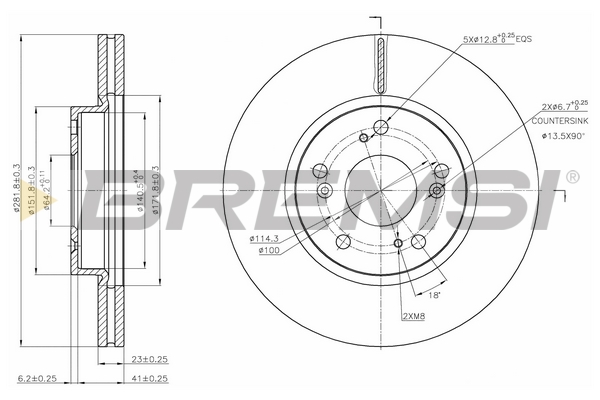 Гальмівний диск   CD7539V   BREMSI