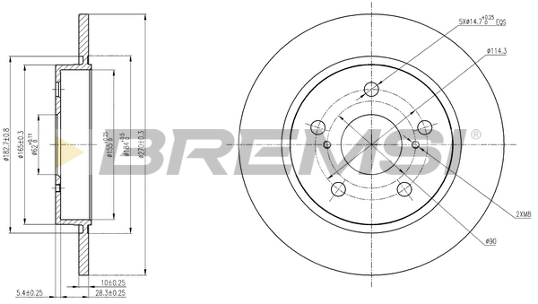 Гальмівний диск   CD7645S   BREMSI