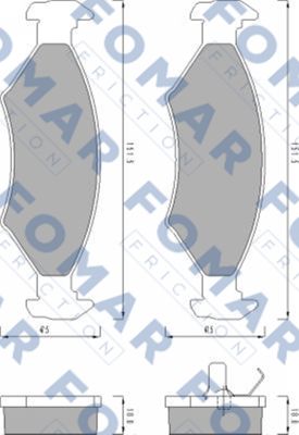 Комплект тормозных колодок, дисковый тормоз   FO 430981   FOMAR Friction