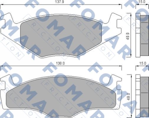 Комплект тормозных колодок, дисковый тормоз   FO 436481   FOMAR Friction