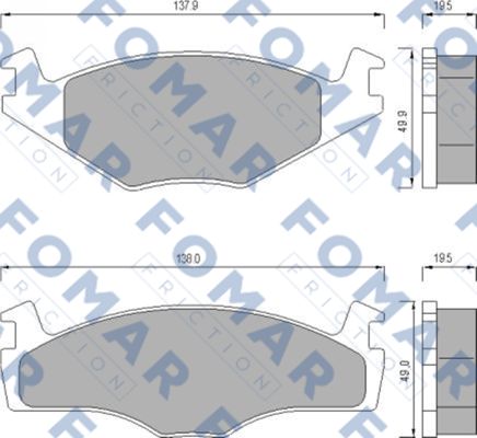 Комплект тормозных колодок, дисковый тормоз   FO 436681   FOMAR Friction