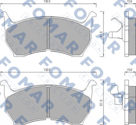 Комплект тормозных колодок, дисковый тормоз   FO 438781   FOMAR Friction