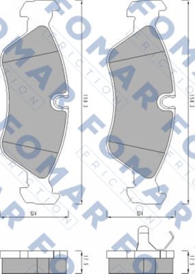 Комплект тормозных колодок, дисковый тормоз   FO 443381   FOMAR Friction