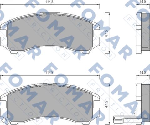 Комплект тормозных колодок, дисковый тормоз   FO 443681   FOMAR Friction