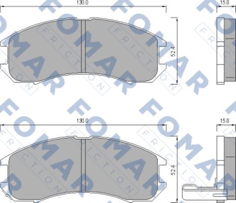 Комплект тормозных колодок, дисковый тормоз   FO 445081   FOMAR Friction