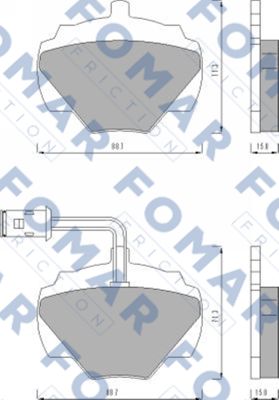 Комплект тормозных колодок, дисковый тормоз   FO 446081   FOMAR Friction