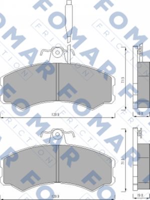 Комплект гальмівних накладок, дискове гальмо   FO 453081   FOMAR Friction