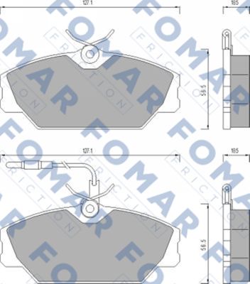 Комплект тормозных колодок, дисковый тормоз   FO 492681   FOMAR Friction