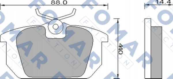 Комплект гальмівних накладок, дискове гальмо   FO 493881   FOMAR Friction