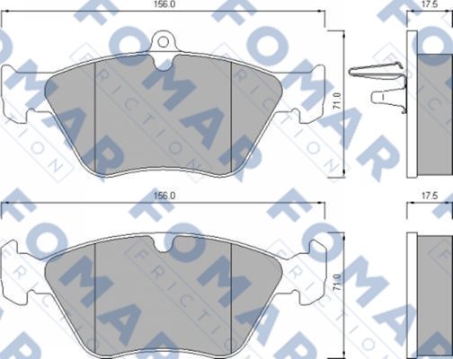 Комплект тормозных колодок, дисковый тормоз   FO 625781   FOMAR Friction