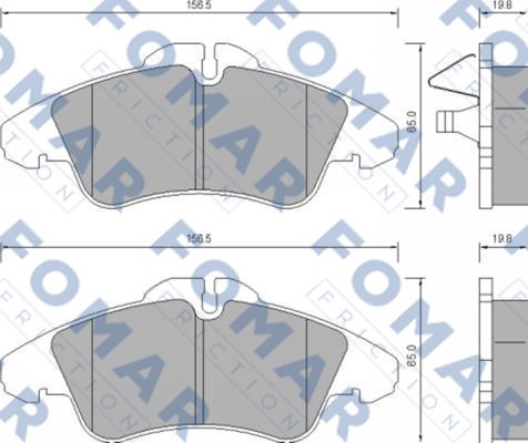 Комплект тормозных колодок, дисковый тормоз   FO 627281   FOMAR Friction