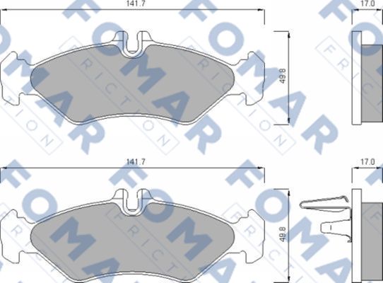 Комплект тормозных колодок, дисковый тормоз   FO 627481   FOMAR Friction